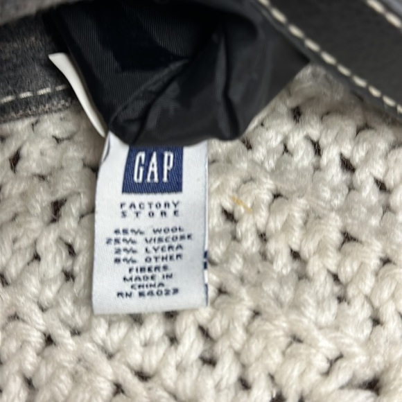 Gap Grey Wool Pinstripe Bag Purse black accents - LIKE NEW! Cute & Trendy - Picture 9 of 9